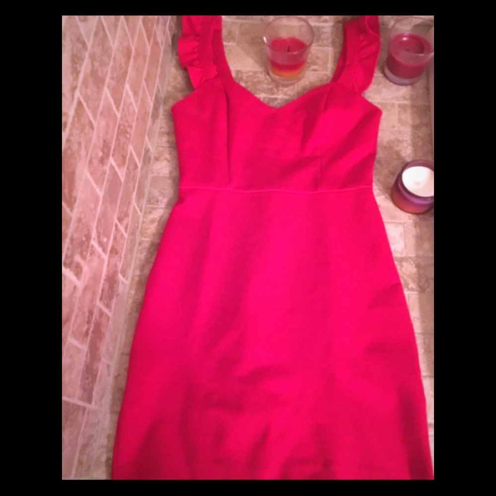HOT Red Dress with ruffle straps